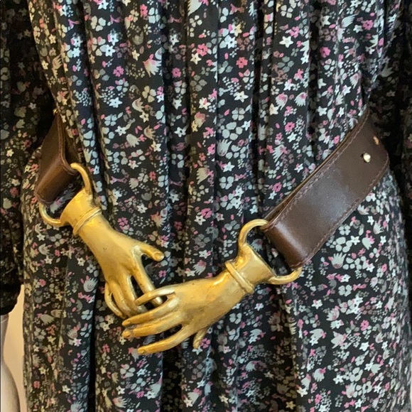VNTG 70s Brass Belt Clasping Hands Georges Mailian - Picture 16 of 16